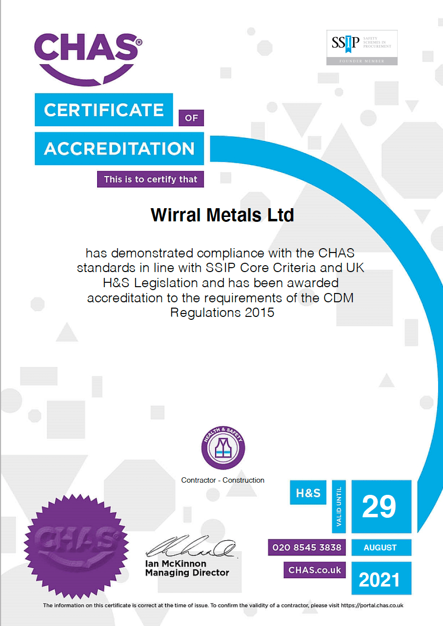 Wirral Metals Limited CHAS 2021